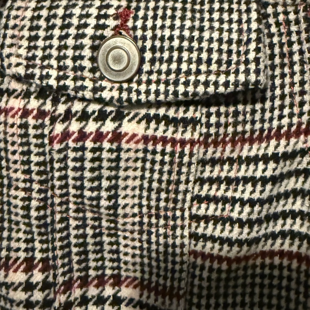 Stoosh Women’s XL Black, Maroon, and White Plaid Blazer preppy minimalist - Picture 3 of 5